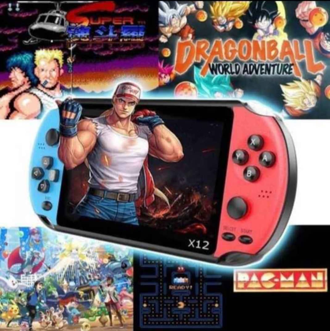 Console de jeux x12 . Portable, puissante et pleine de nosta .plus de 3500 jeux intégrées, les classiques de votre enfance ( PS1 ,NES, Game, batterie 1800mAh ( rechargeable via USB , musique, bluetooth connecté.