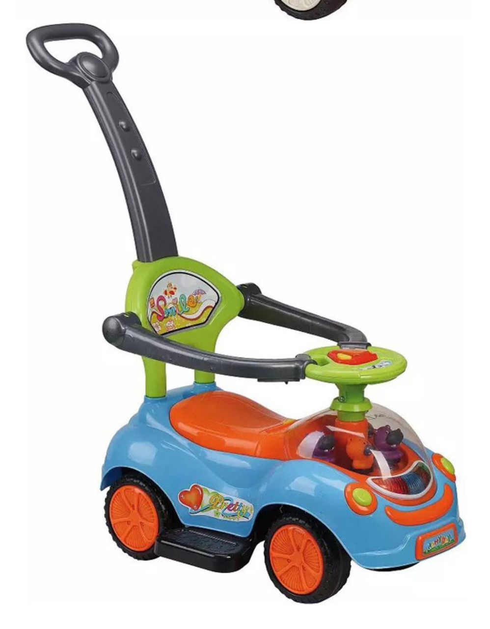 Trotteur poussette pour enfants,jouets pour garçons et filles, musique à 4 roues et klaxon, de 0 à 3 ans , cadeaux pour la fête de fin d'année et anniversaire, pose pieds disponible, 3 en 1 .